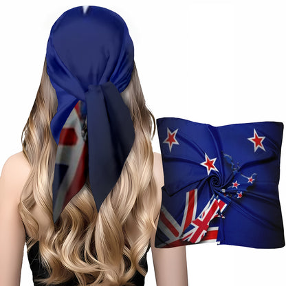 Women's Lightweight New Zealand Flag Scarf - Breathable Knit Polyester