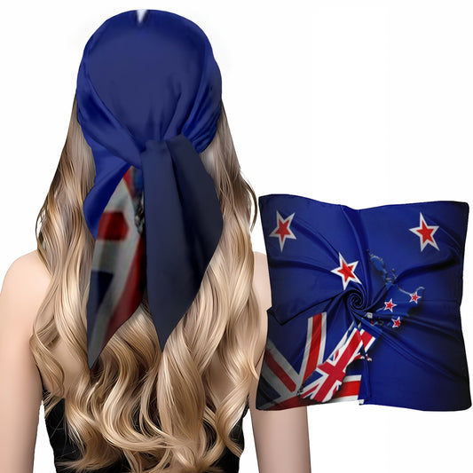 Women's Lightweight New Zealand Flag Scarf - Breathable Knit Polyester