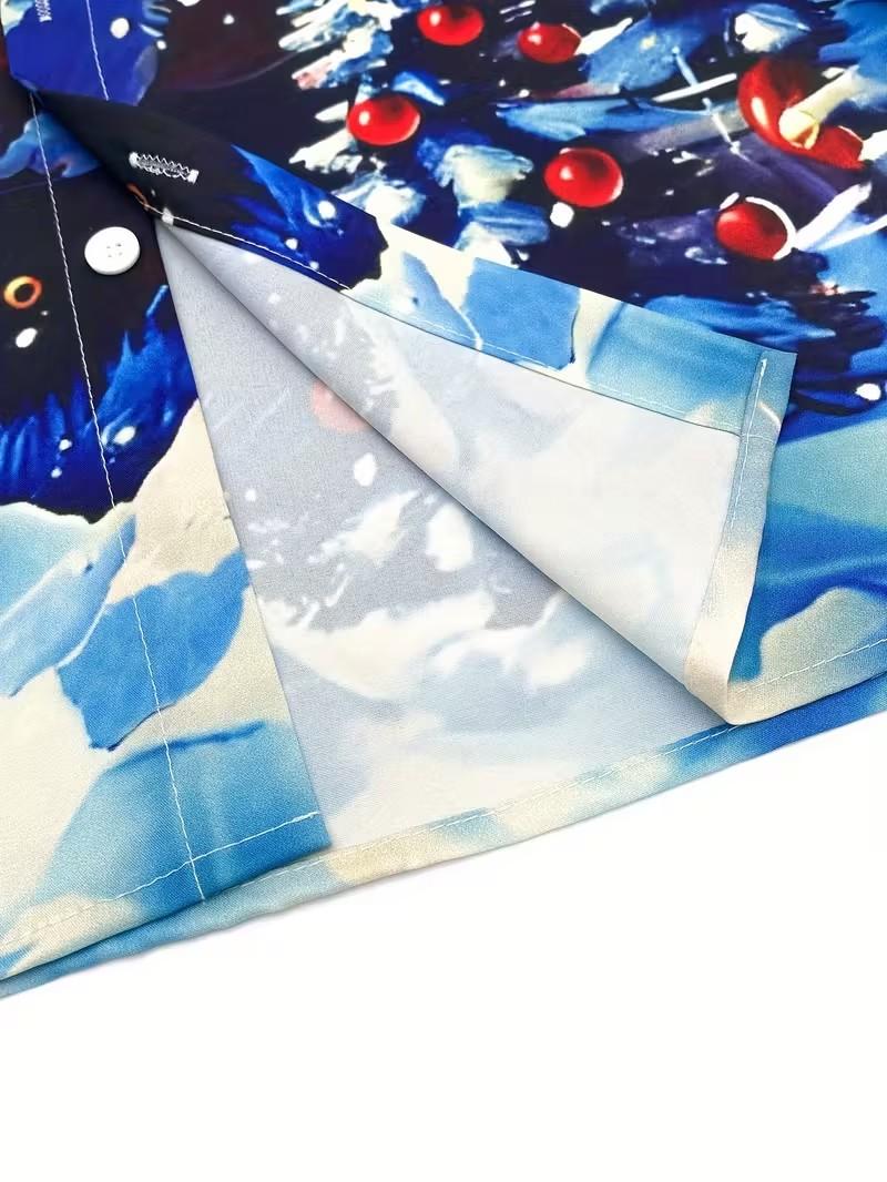 In 2025, Halloween, Thanksgiving, Christmas, New Year, Parties, New Men'S Shirts, Long-Sleeve Christmas Print Cardigans, Casual Collared Tops, Christmas Clothes For Men