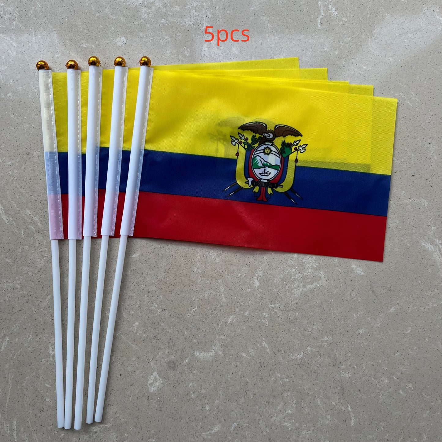 Ecuadorian Mini Handheld Flags, Polyester Small Flags with Rods