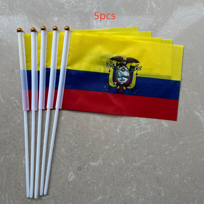 Ecuadorian Mini Handheld Flags, Polyester Small Flags with Rods