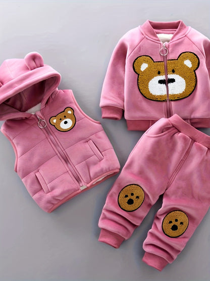 Three-Piece Autumn and Winter Children'S Clothing Baby Girls Set, for Outdoor