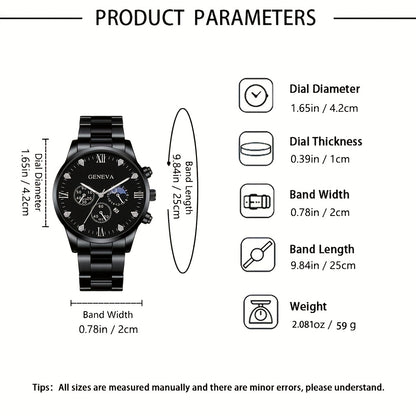 5pcs Casual Set Including a Watch, Glasses, Wallet, And a Keychain with a Waist Chain - The Perfect Gift.