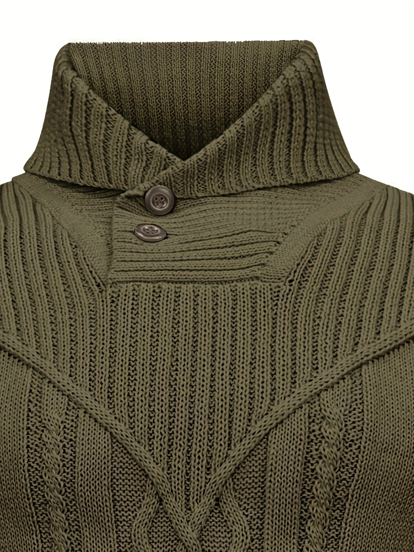 Men's High Collar Warm Knit Sweater - Stretchy Fashion Ribbed Pullover, Elegant Gentleman Cardigan