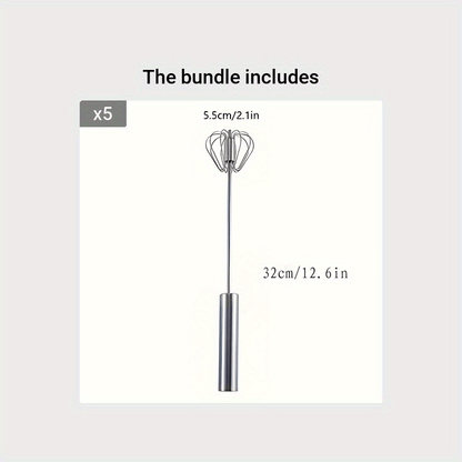 Hand Whisk, Semi-automatic Whisk, Stainless Steel Whisk, For Household Mixing Mixer Press Mixer Household Milk Foam Maker Baking Tools for restaurant/food truck/bakery
