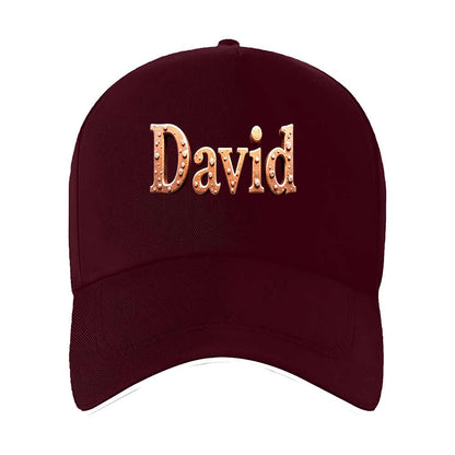 Unisex David Textured Lettering Baseball Cap for All Seasons