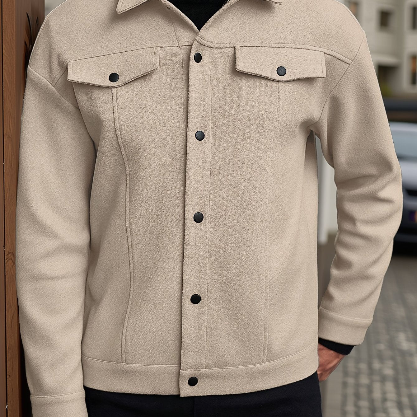 Fashionable and Comfortable Autumn Men's Casual Front Button Drop Shoulder Coat, Suitable for Husband Outings, Work, Parties, Dates, Travel, Date Night Outfit, Party Coat, Modern Menswear, Stylish Men's Wear, Quality Stitchin