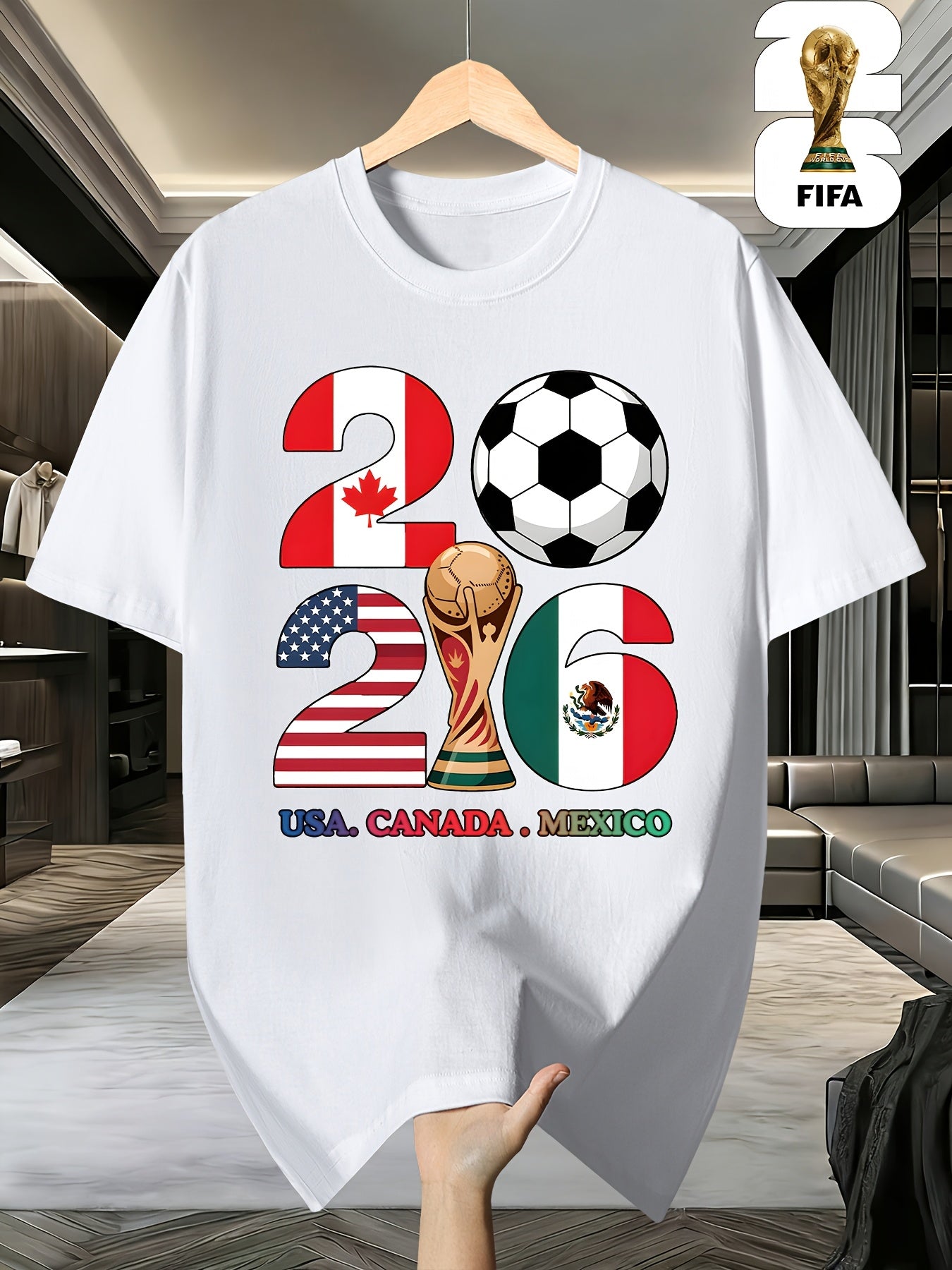 Men's and Women's Cotton FIFA 2026 World Cup Crew Neck T-Shirt