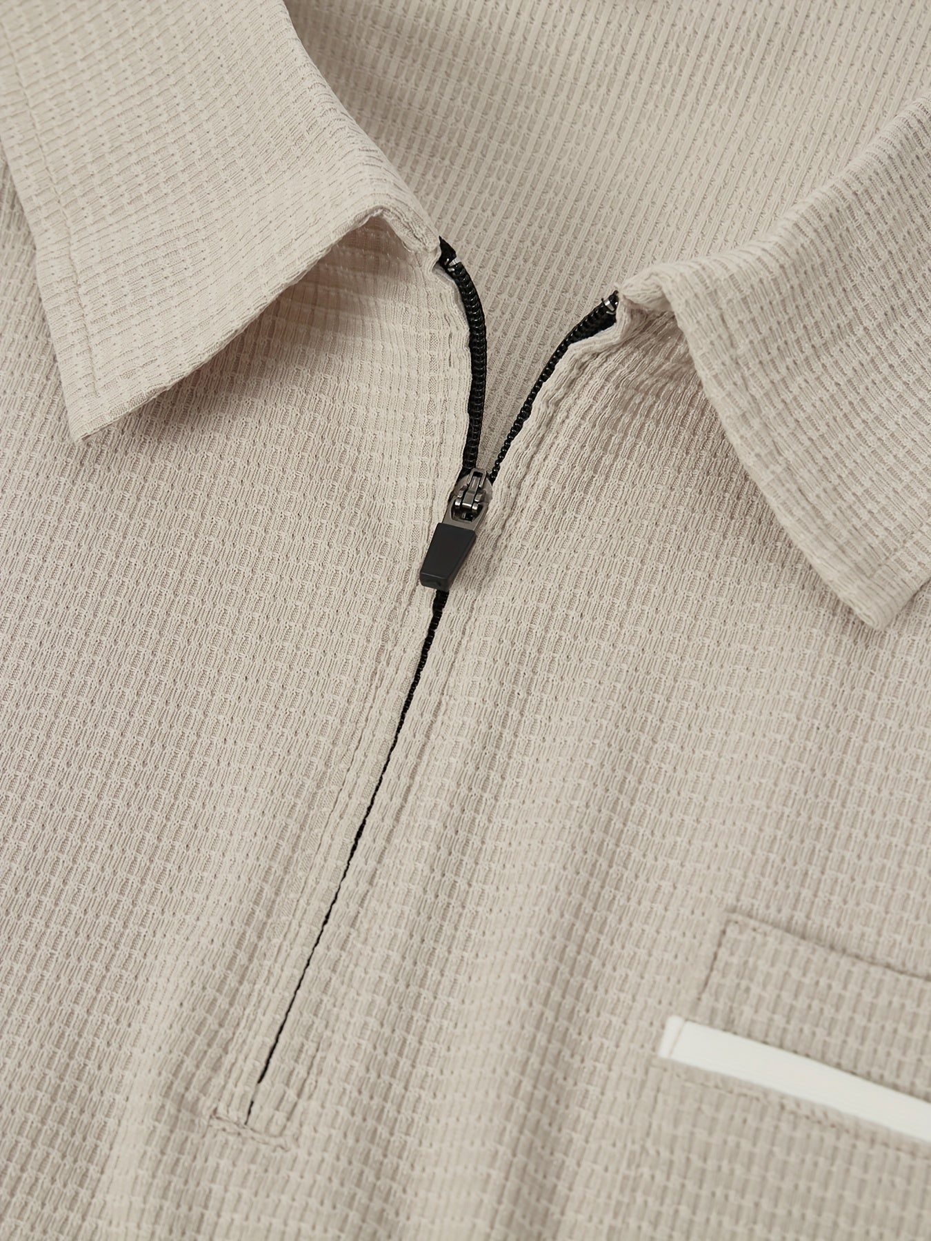 Men's Casual Fashion Short-Sleeve Zip-Up Suit, Suitable for All Seasons - ayq