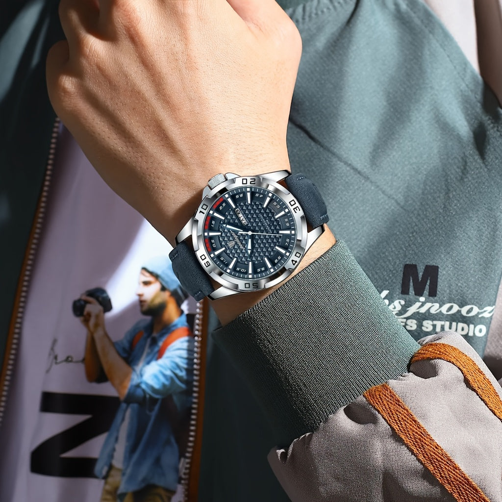 POEDAGAR Men's Casual Quartz Watch with Date & Waterproof