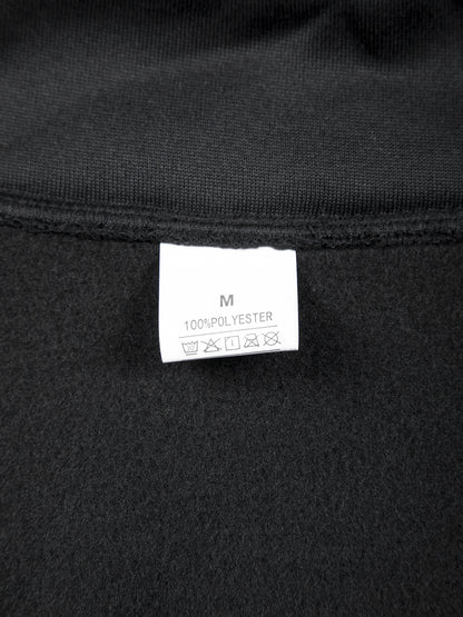 Men's Stand Collar Zip-Up Solid Color Fleece Jacket Long Sleeve Casual Sport Hoodless Coat with Large Side Pockets, Suitable for Daily Wear, Outdoor Activities, Hiking