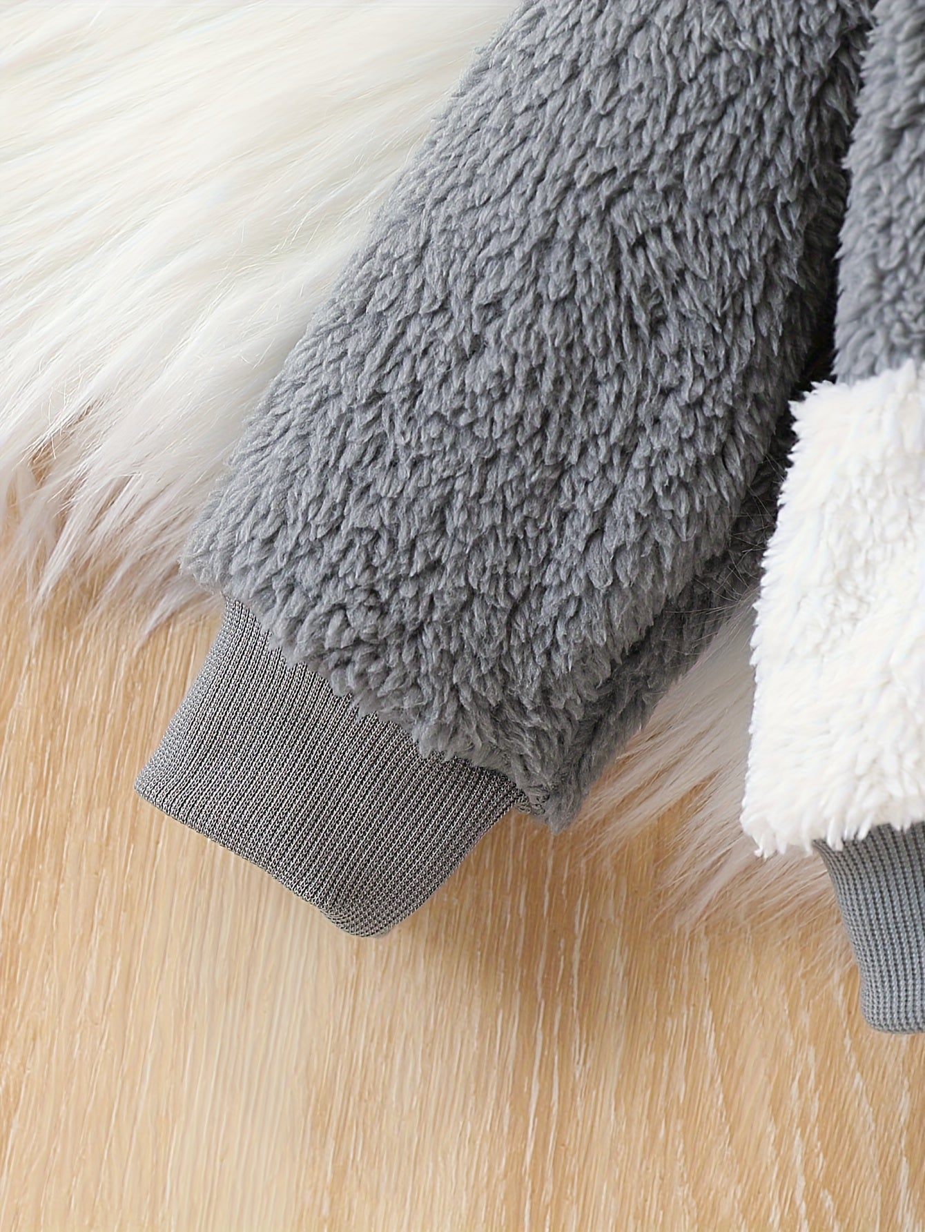 JOPGEEY 2pcs Baby Winter Outfit Set - Cute Plush Hooded Long Sleeve Romper & Pants with 3D Animal Ear Applique (Bears/Cats/Dogs), Soft Stretch Fabric, Machine Washable Cozy for &, Perfect for Outdoor