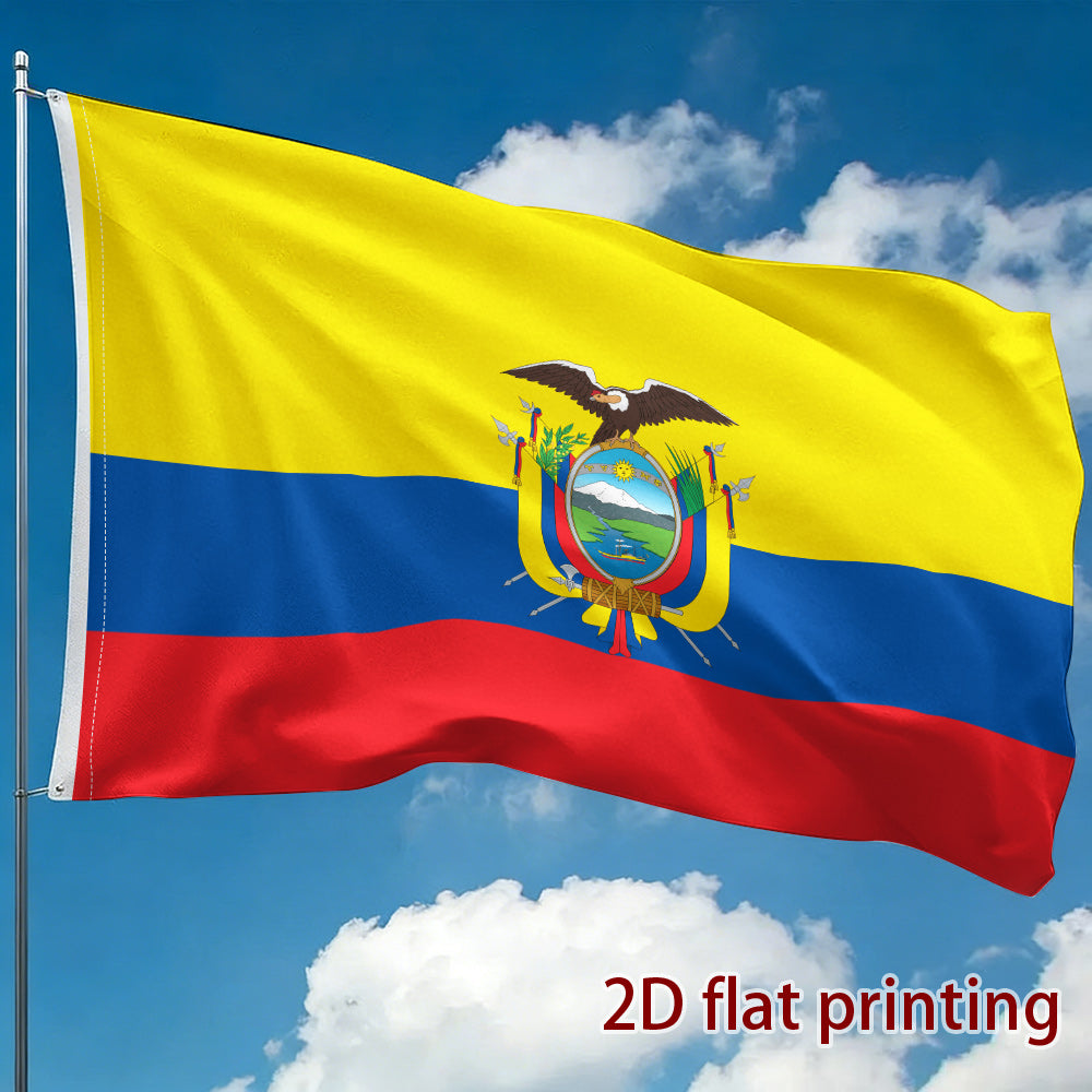 Ecuador Flag Polyester Hanging Decorative Fan Support Flag