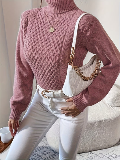 Women's High Neck Twisted Sweater