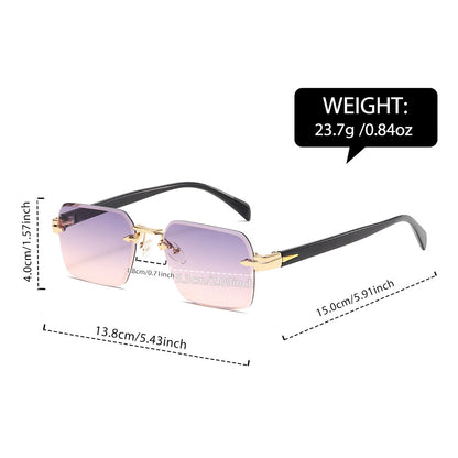 Unisex Frameless Square Vintage Sunglasses with UV400 Protection