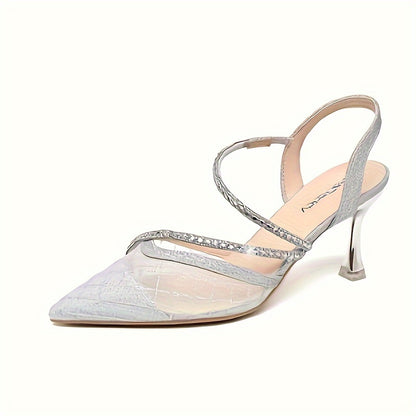 Increase height and look thin, not tired feet, fashionable rhinestone high-heeled shoes