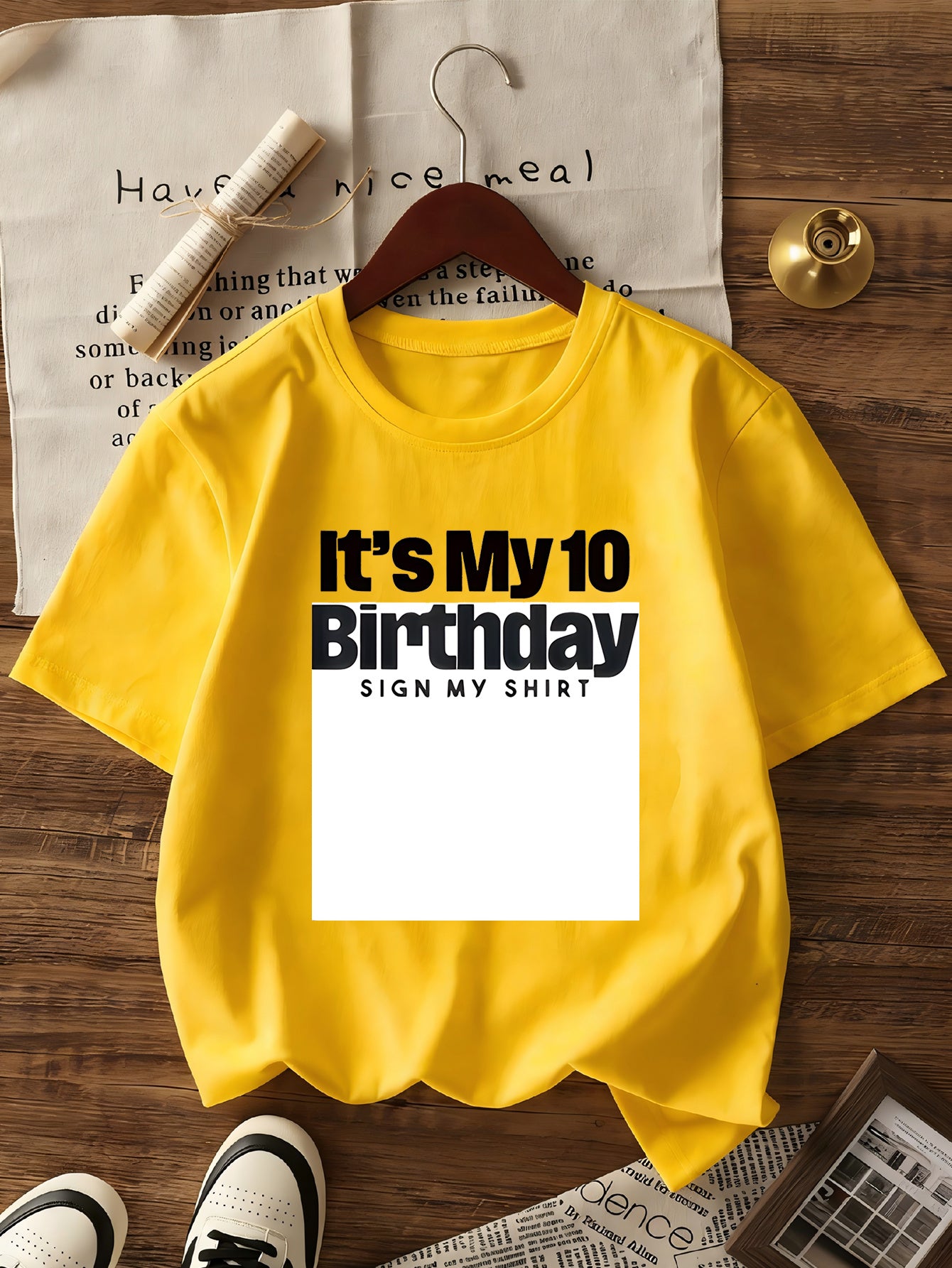 Girls' 10th Birthday Short Sleeve Cotton T-Shirt Casual Style