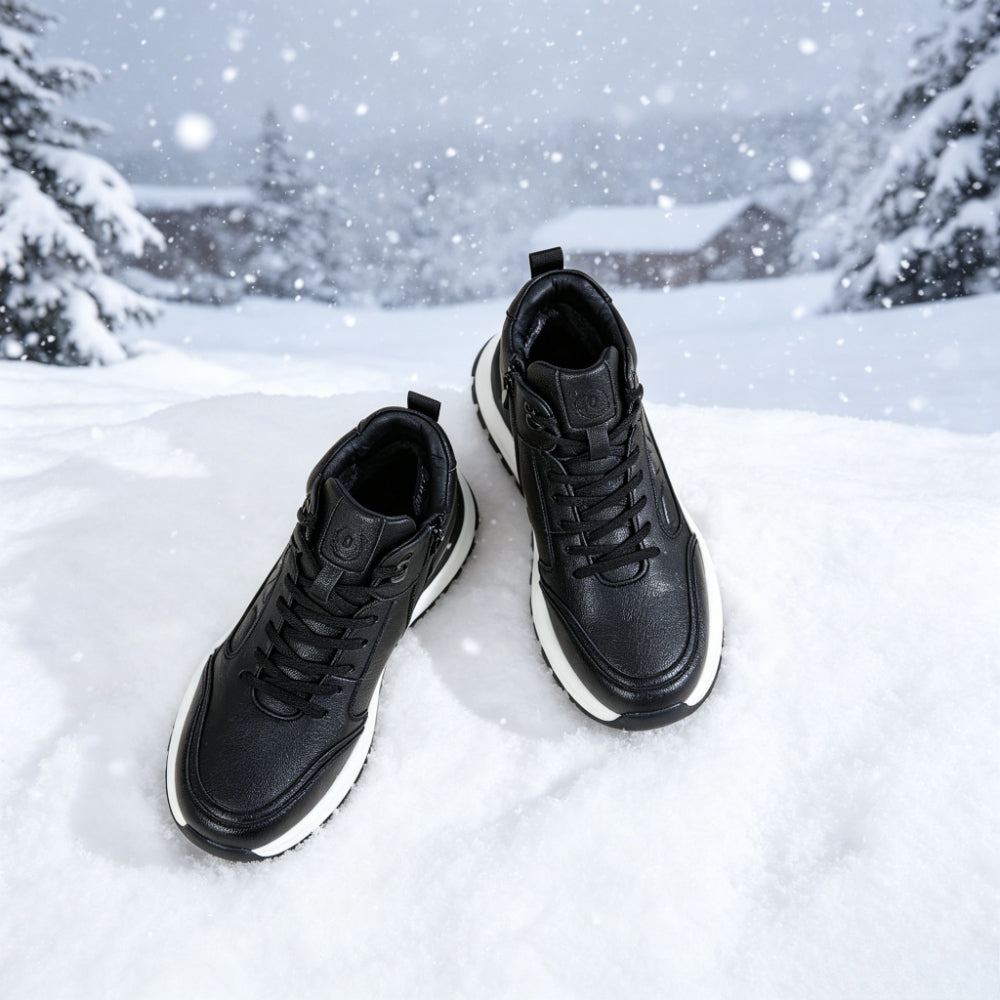 Men's Warm Waterproof Snow Boots with Thick Rubber Sole