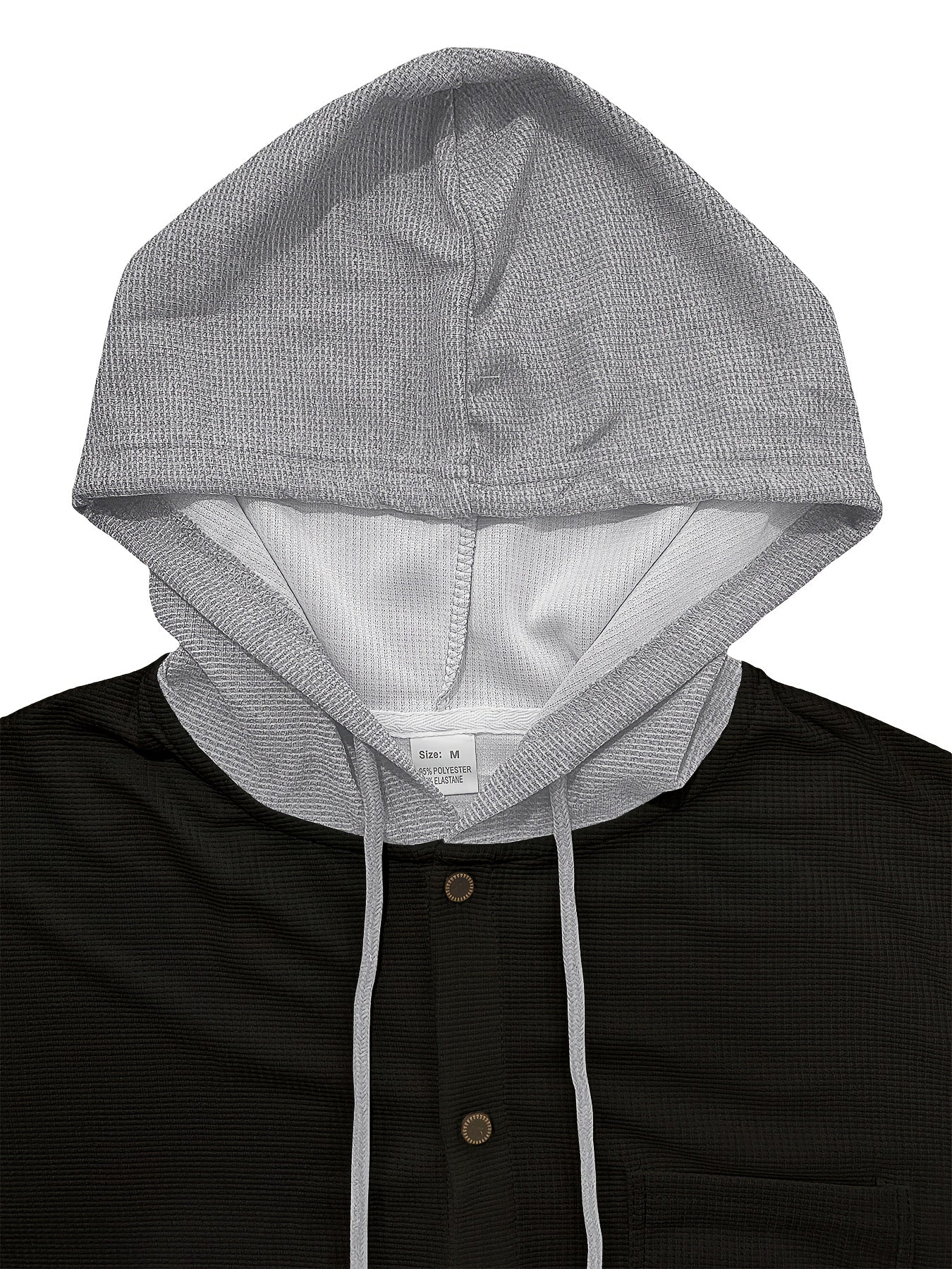 Men'S Lightweight Hooded Cardigan - Long Sleeve Sweater Jacket, Button-Front Closure, Light Grey Casual Outerwear for Office, Casual Attire - Breathable Fall/Spring Layering Essential, Sweater Cardigan, Waffle Texture, Durabl