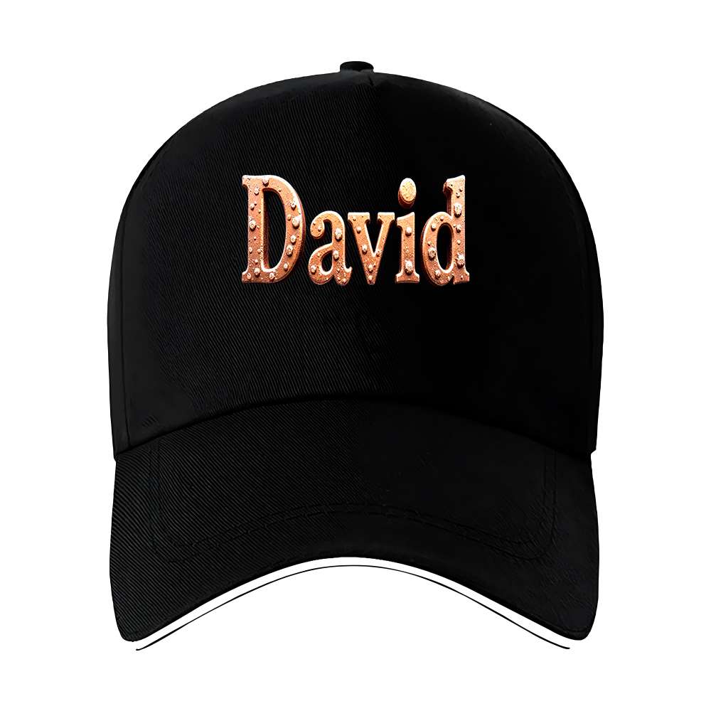 Unisex David Textured Lettering Baseball Cap for All Seasons