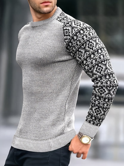 Men'S Long-Sleeve T-Shirt in a Heavy Waffle Knit for Autumn, Perfect for Casual Wear