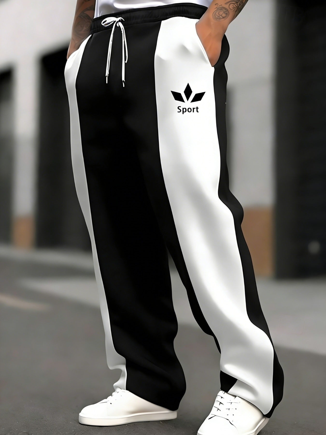 Men's Loose Straight-Leg Athletic Pants for Casual & Fitness