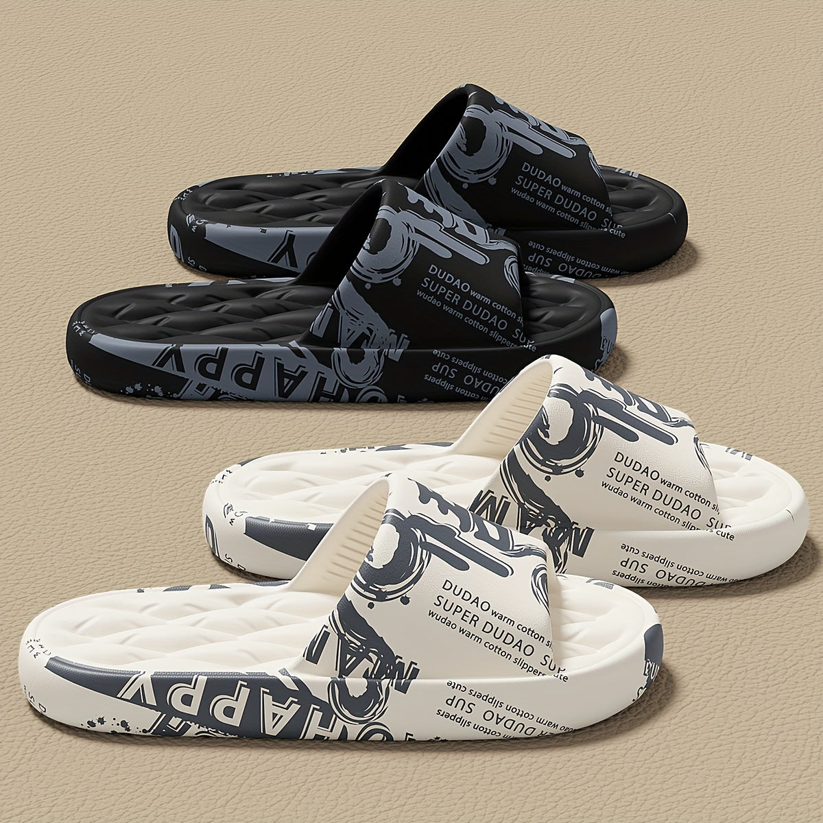 Men's Casual Graffiti Slippers Soft EVA All-Season Wear
