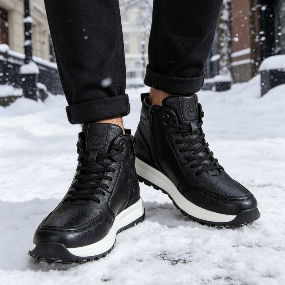 Men's Warm Waterproof Snow Boots with Thick Rubber Sole