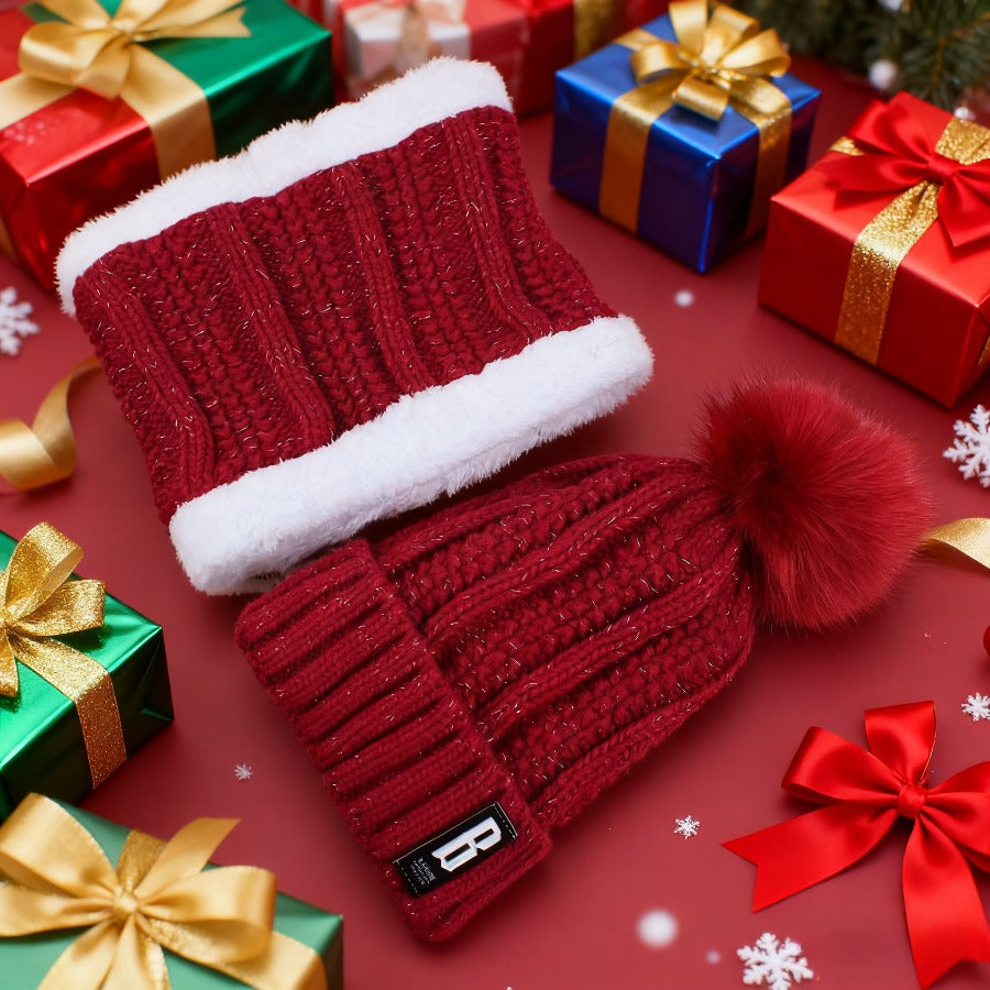 2pcs Winter Essentials Set - Thick Plush Pom Bucket Hat & Fleece-Lined Scarf | Windproof, Warm Beanie for Men & Women | Hand Wash Only, Winter Clothes, Cold Weather Gear, Cozy Headwear, Soft Texture, Stylish Headgear, Outdoor