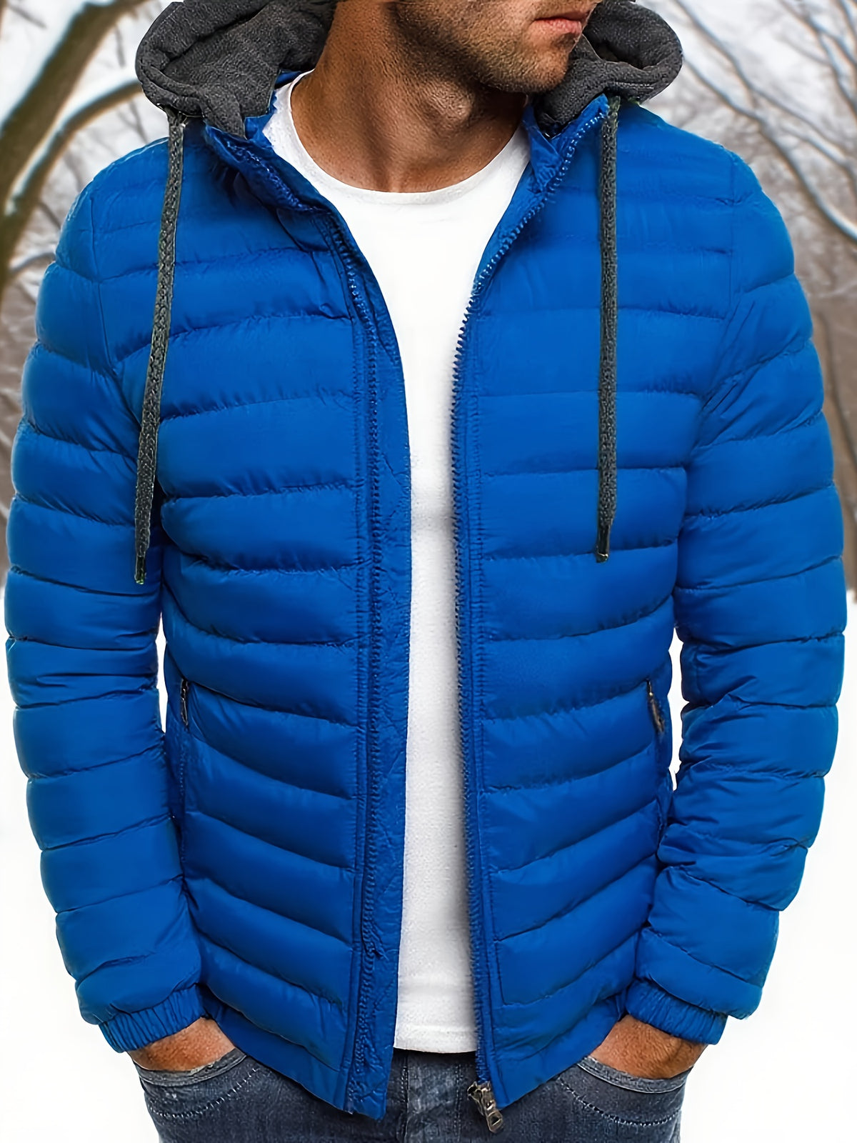 Men's Zipper Hoodie Jacket for Fall and Winter Casual Wear
