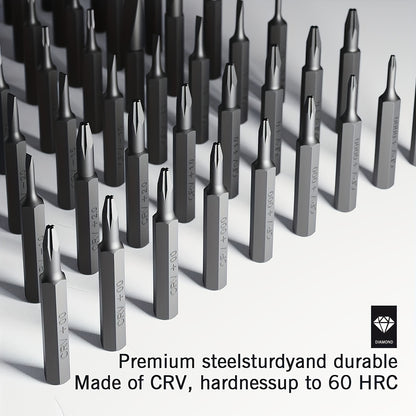 115 in 1/132 in 1 Precision Screwdriver Set | Magnetic Driver Head, Torx and Hex Keys, Chrome Vanadium Steel, Anti-Corrosion End, Non-Slip Grip, for Computer, Watch, Small Electronics, and Cell Phone Repair | Chrome Vanadium