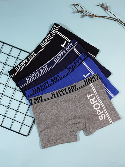 Boys' Sports Cotton Briefs 4-Pack, Soft & Breathable