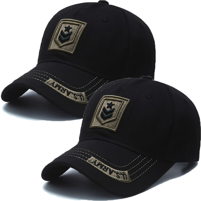 Men's Lightweight Adjustable Baseball Hats Set of 2 - Embroidered Desi