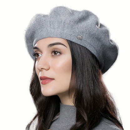 Women’s Wool Blend Winter Beret - Warm & Lightweight
