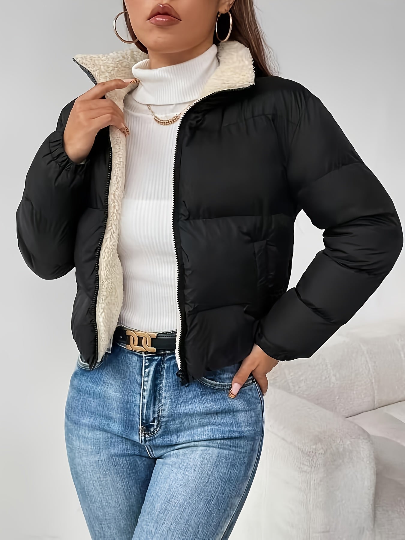 Women's Warm Thickened Padded Coat Jacket for Autumn Winter