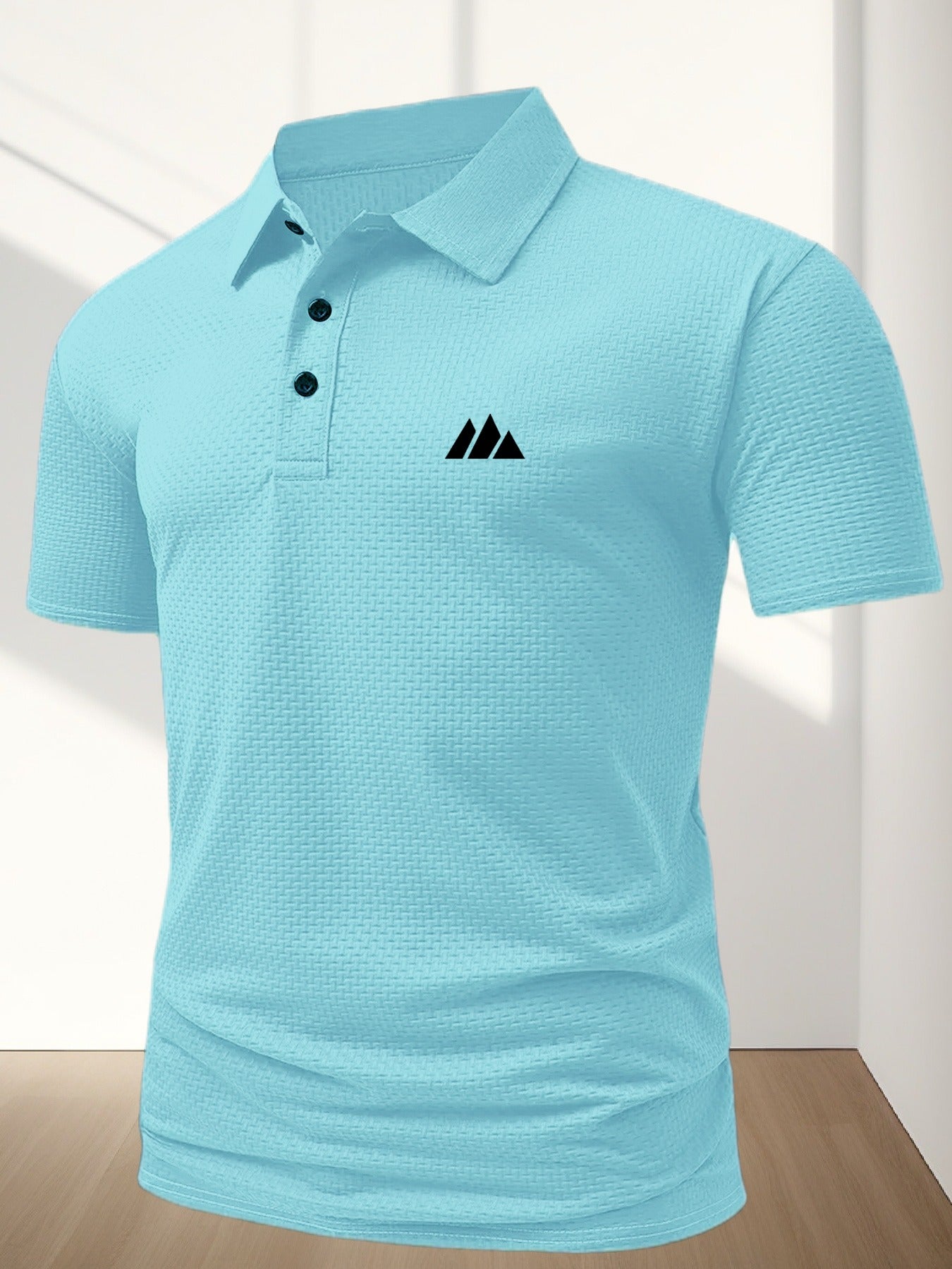 FS1128 Style Men'S Jacquard Polo Shirt with Unique Print Patterns, Casual Short Sleeves, Summer Fashion, Breathable Embossed Top, a Perfect Gift - ayq