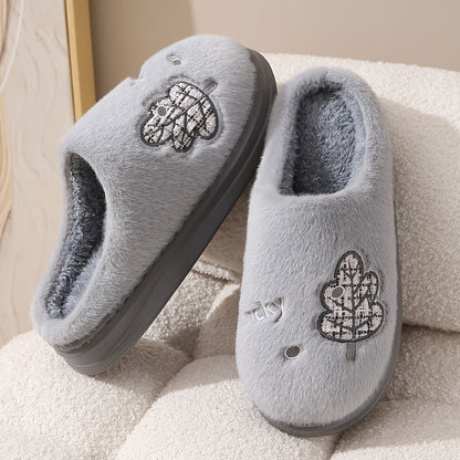 Men's Casual Cartoon Leaf Slip-On Slippers for Fall Winter
