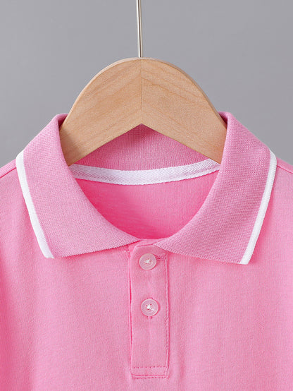 Children's Summer Cotton Polo Shirt with Animal Print