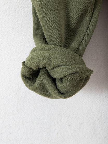 Boys' Cozy Fleece-Lined Hoodie & Sweatpants Set - Olive Green Casual Winter Outfit with Pockets, Thick Warmth for Fall & Winter, Regular Fit, Casual Attire, for Outdoor