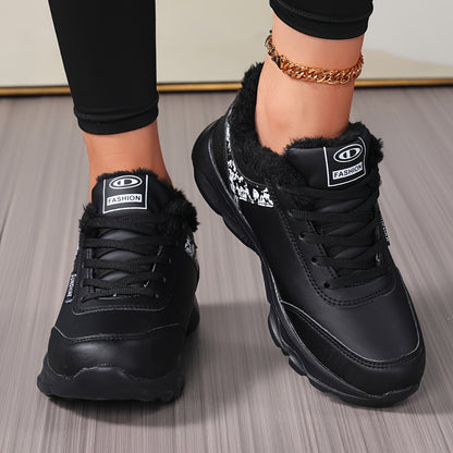 Women's Winter Thermal Fleece-Like Short Boots - Grey & Pink Synthetic Upper, Sole Traction, Lace-Up Low-Top Snow Shoes for Ice Walking, Casual & - Warm Cold Weather Outdoor Footwear