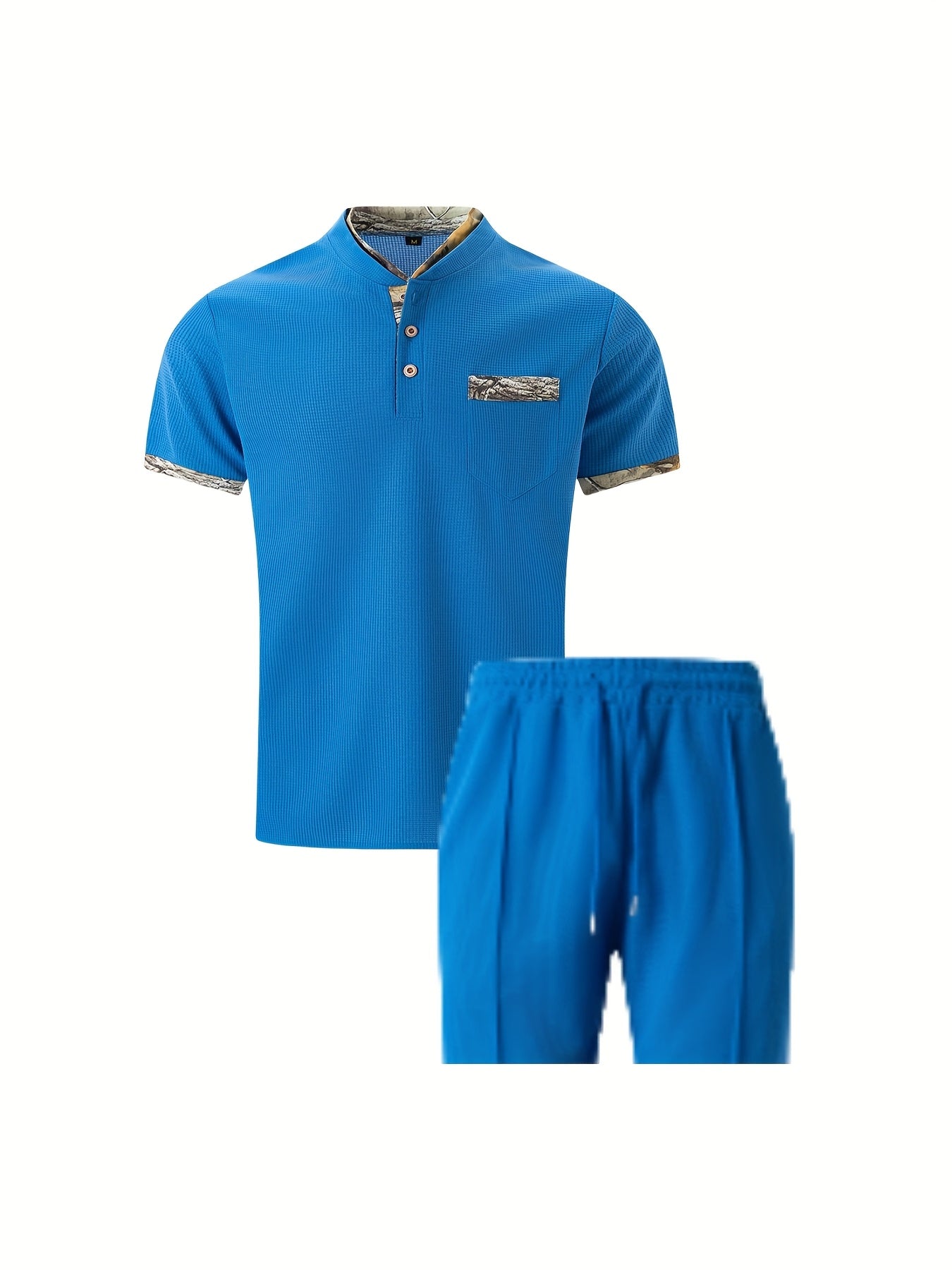 Men's Casual Summer Suit Set - Short Sleeve Shirt & Shorts