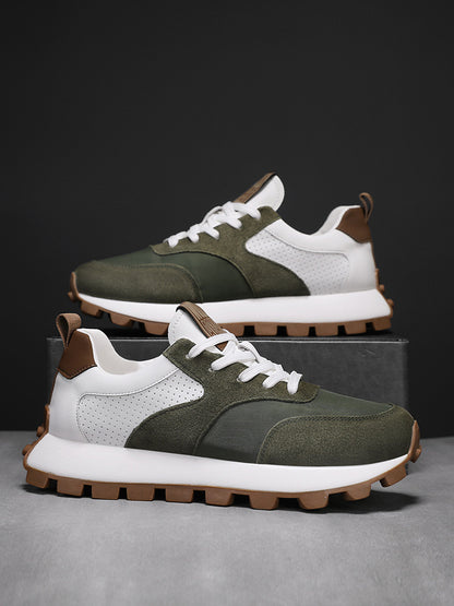 2025 Spring Men'S Breathable Low-Top Sneakers - Thickened Cushioned Rubber Sole, Men'S New Breathable Mesh Platform Dad Shoes Casual Height Increase Sports Shoes