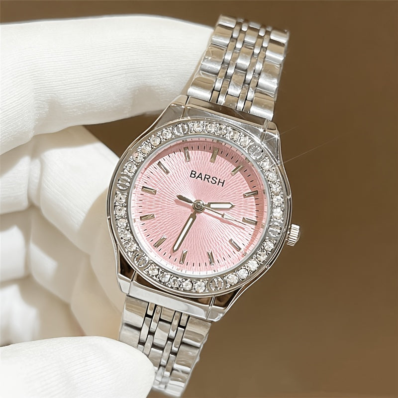Women's Quartz Stainless Steel Casual Wrist Watch with World-Time