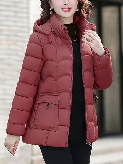 Women'S Elegant Winter Coat - Lightweight Thermal Jacket with Full-Zip Front, Long Sleeve Cold Weather Outerwear for Everyday & Formal Events - All-Season, Machine Washable Women'S Clothing, Ladies Winter Coats, Geometric Pat