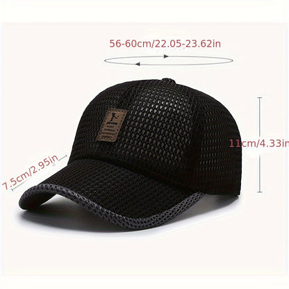 2pcs ediko Mesh Cap with Edge, Summer Mesh Baseball Cap for Men, Truck Driver Mesh Cap, Outdoor Sports Running