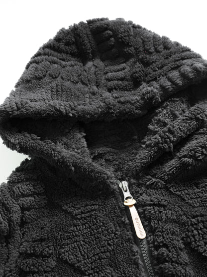 [Elson OBM] Solid Color Fashion Hooded Jacket, Long Sleeve Zip-Up Outerwear, Windproof and Warm, Comfortable for Autumn and Winter, Ideal as a Gift