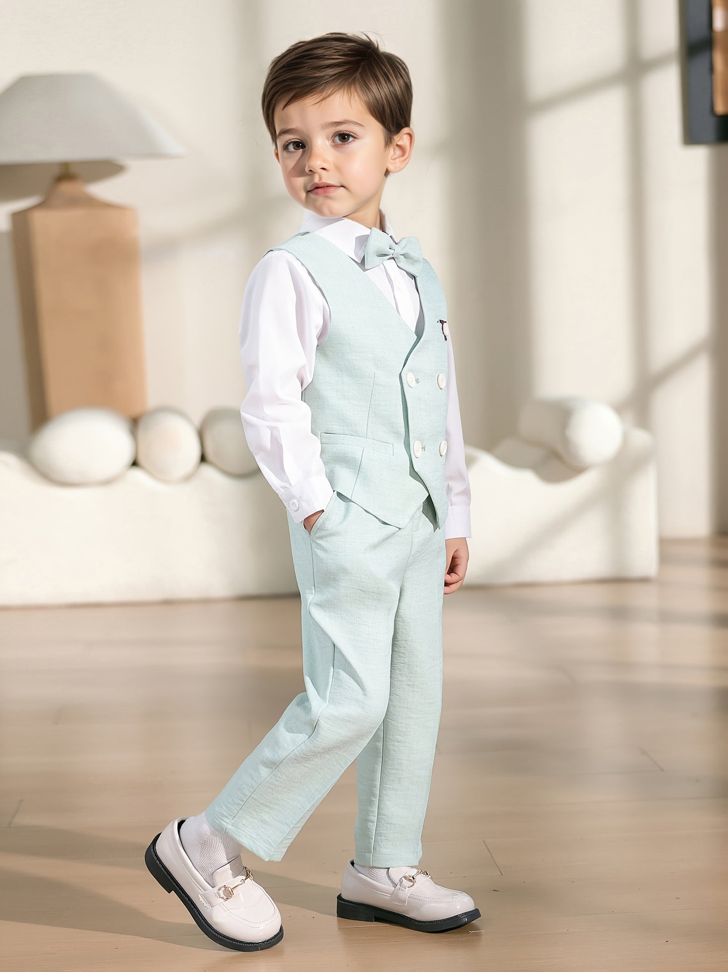 Boys' Formal Vest and Pants Set for Parties and Special Occasions