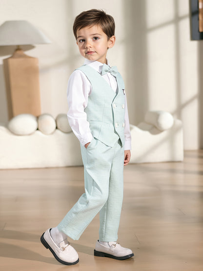 Boys' Formal Vest and Pants Set for Parties and Special Occasions