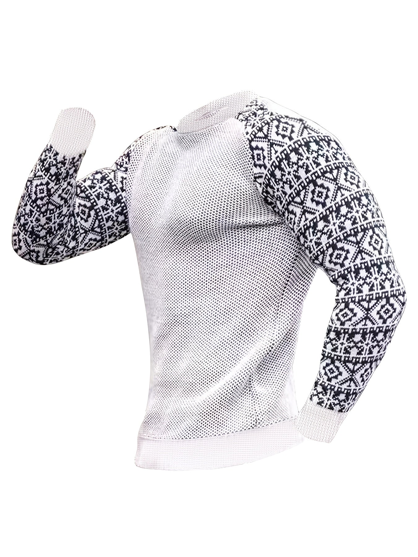 Men'S Long-Sleeve T-Shirt in a Heavy Waffle Knit for Autumn, Perfect for Casual Wear