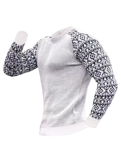 Men'S Long-Sleeve T-Shirt in a Heavy Waffle Knit for Autumn, Perfect for Casual Wear